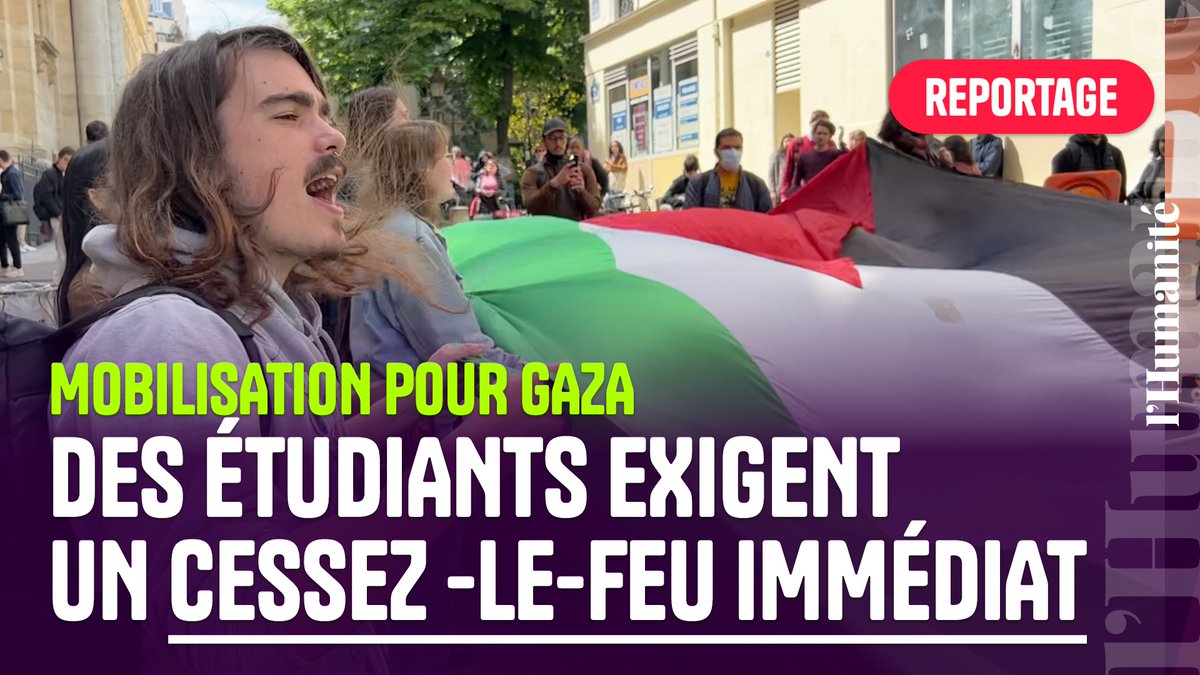 Gaza : ce 29 avril, les étudiantes et étudiants de La Sorbonne étaient mobilisés pour demander un cessez-le-feu immédiat 👇