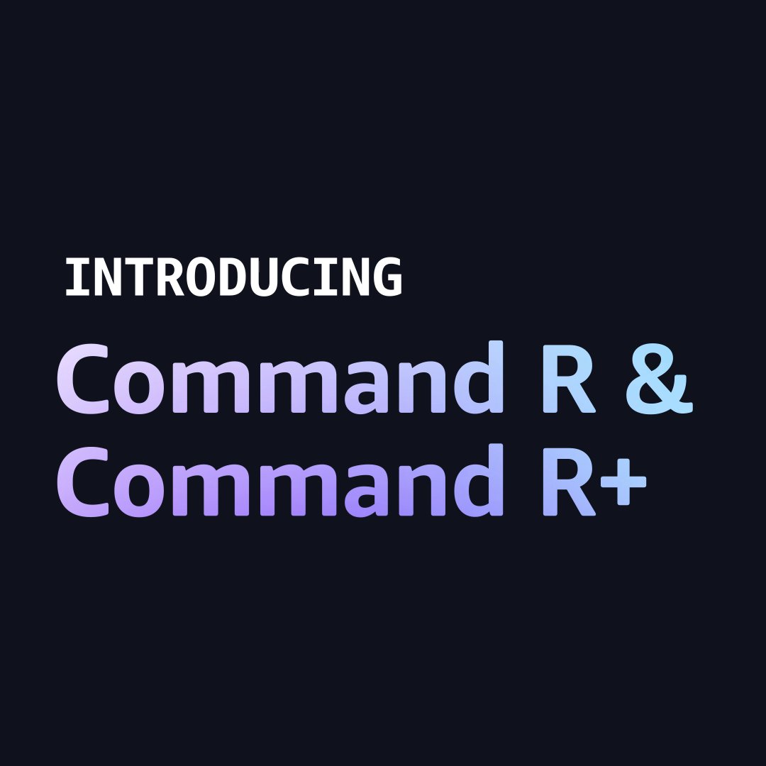 New #generativeAI models from cohere—available now. ☁️✨ Access Cohere’s state-of-the-art enterprise foundation model family, Command R+ and Command R, in #AmazonBedrock. #AWS 🔗