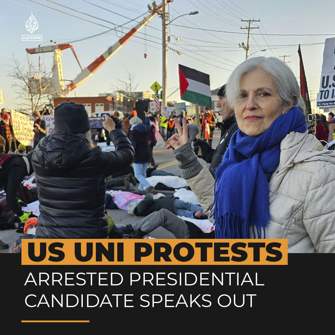 US presidential candidate Dr. Jill Stein🌻, who was arrested during an anti-war protest at Washington University, has spoken to Al Jazeera about what happened ⤵️