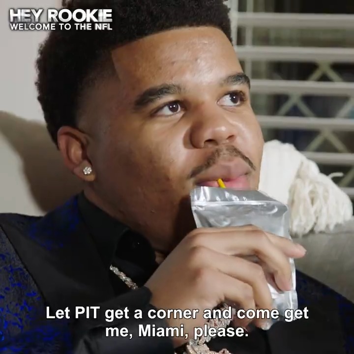 .Chop was calling for the Miami Dolphins to come get him. "I want somewhere warm, anyway." 😂 #HeyRookie Draft Special: Tuesday 7pm ET on ESPN2