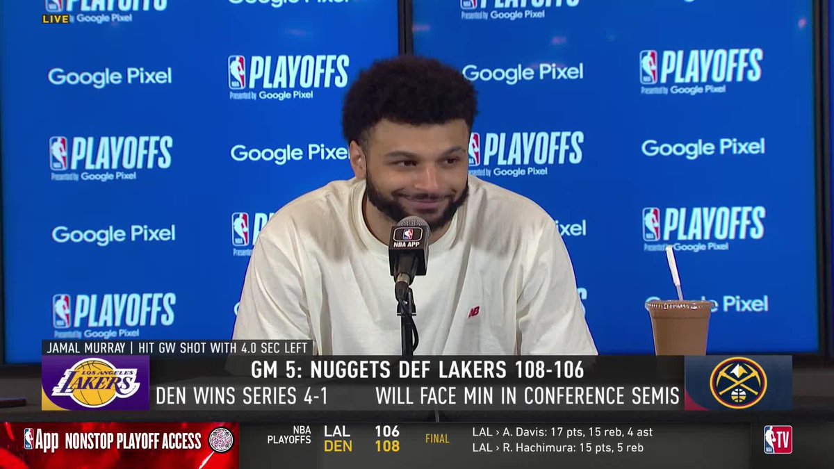 "Game 2 I went right. Game 5 I went left." 🤣🗣️ Jamal Murray on his two-game winners against the Lakers 🔥