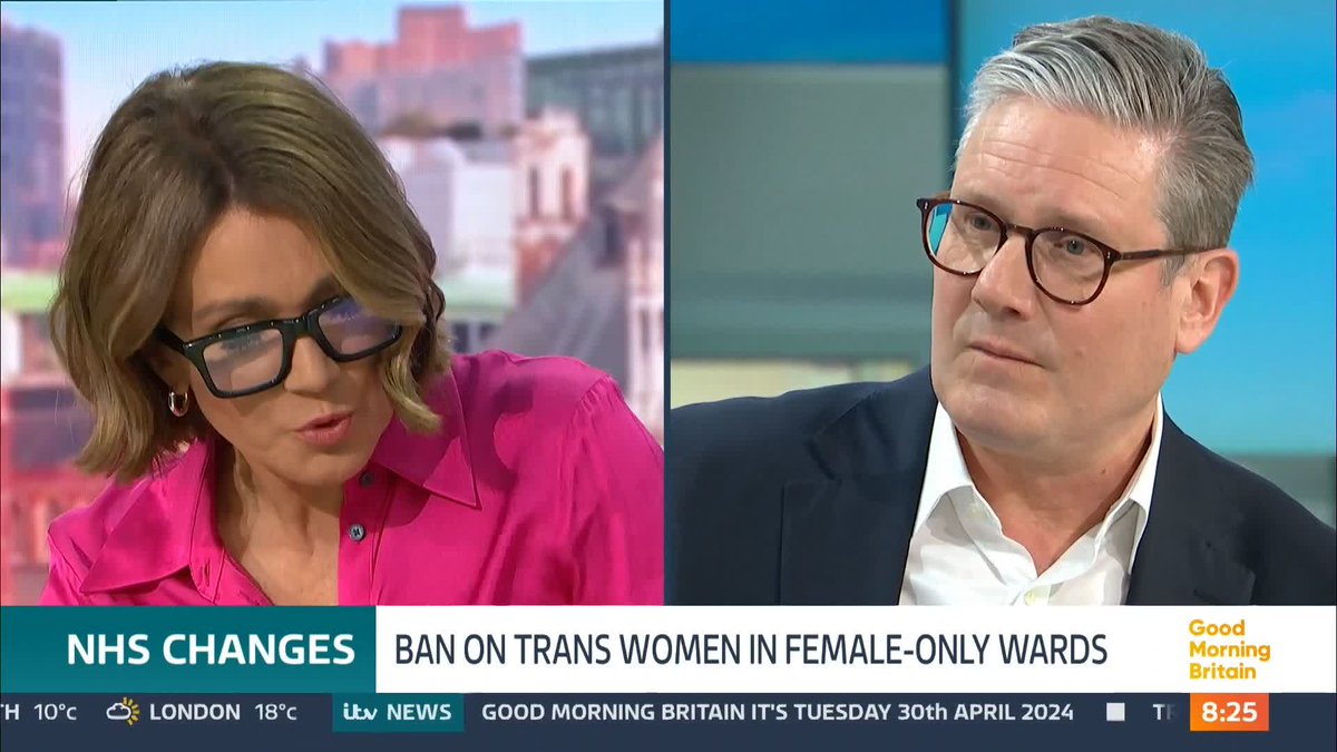 'Do you owe her an apology?' Susanna Reid questions Sir Keir Starmer about his previous comments when he said MP Rosie Duffield was wrong to say that only women have a cervix.
