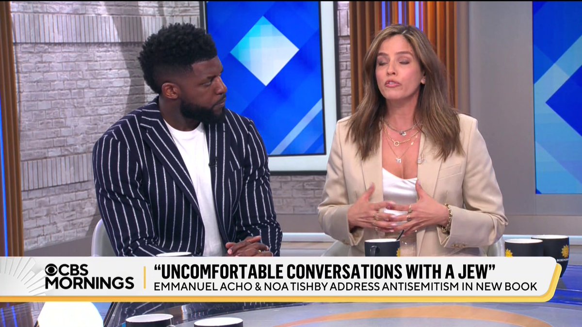 .Emmanuel Acho and Noa Tishby, authors of the new book, “Uncomfortable Conversations with a Jew,” are all about talking openly, even when it’s difficult. “You can’t empathize with somebody if you’re not educated on what breaks their heart,” Acho says.