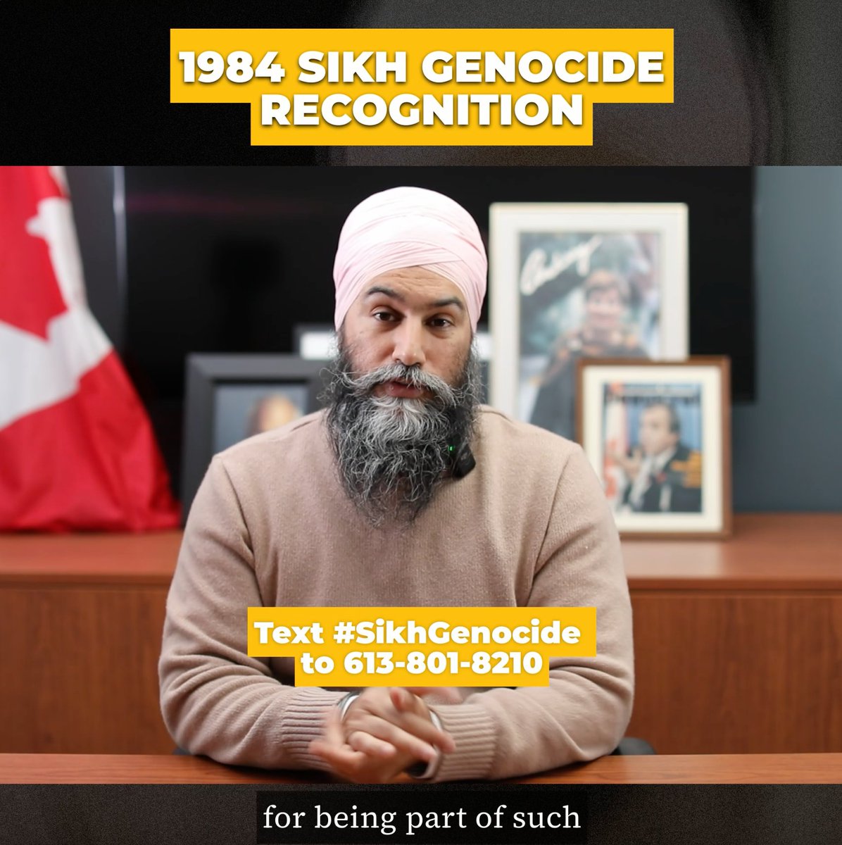 As we mark the end of Sikh Heritage Month, we must continue to put pressure on the Canadian government to formally recognize the #SikhGenocide. If you are an activist and ready to join this movement text #SikhGenocide to 613-801-8210 to learn how you can help.