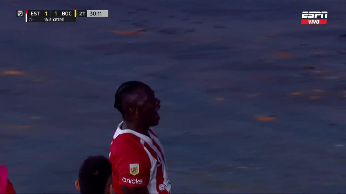 🇨🇴 GOOOL de Edwuin Cetré. El colombiano marca de penal el 1-1 de #Estudiantes ante #BocaJuniors, al 76’