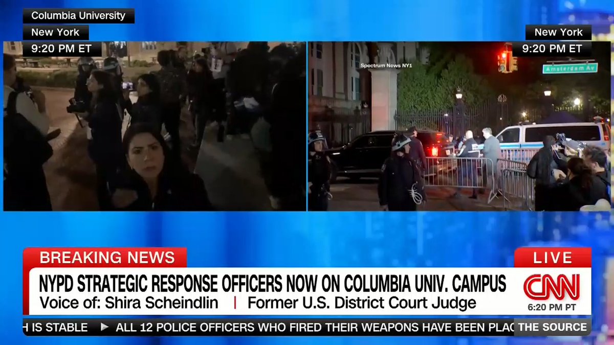 Here is CNN's Julia Vargas Jones exclusive reporting from the campus of Columbia University, outside occupied Hamilton Hall, as the NYPD moved in.