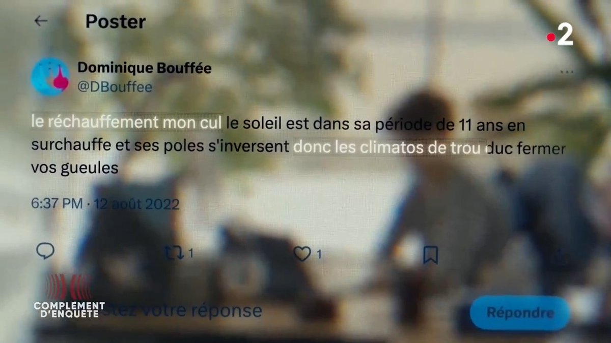 “J’ai peur pour ma famille. J’ai peur pour mes proches.” Comme Magali Reghezza, les experts du climat les plus reconnus racontent à Complément d'enquête le cyberharcèlement qu’ils subissent. “#LaGuerreDeLinfo sur le climat” | Jeudi à 23h sur France 2, en partenariat avec notre équipe.