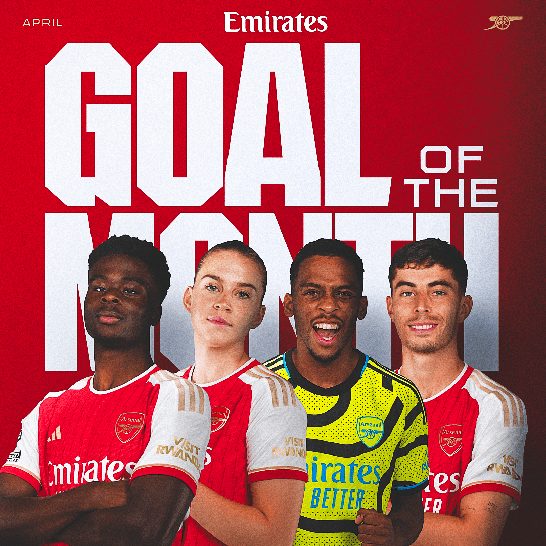 #ad Clever chips, sensational strikes and fine finishes 💫 In partnership with @Emirates 🤝 🗳️ Gooners, it's time to decide our April Goal of the Month! 👇