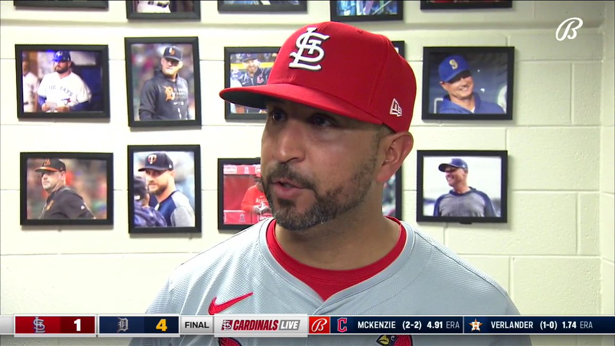 Oli Marmol on Miles Mikolas in today's #STLCards loss: "Overall, he did a nice job — he really did. Just not enough offense. Had our shots, just didn't cash in. We've got to figure out a way to score some runs."