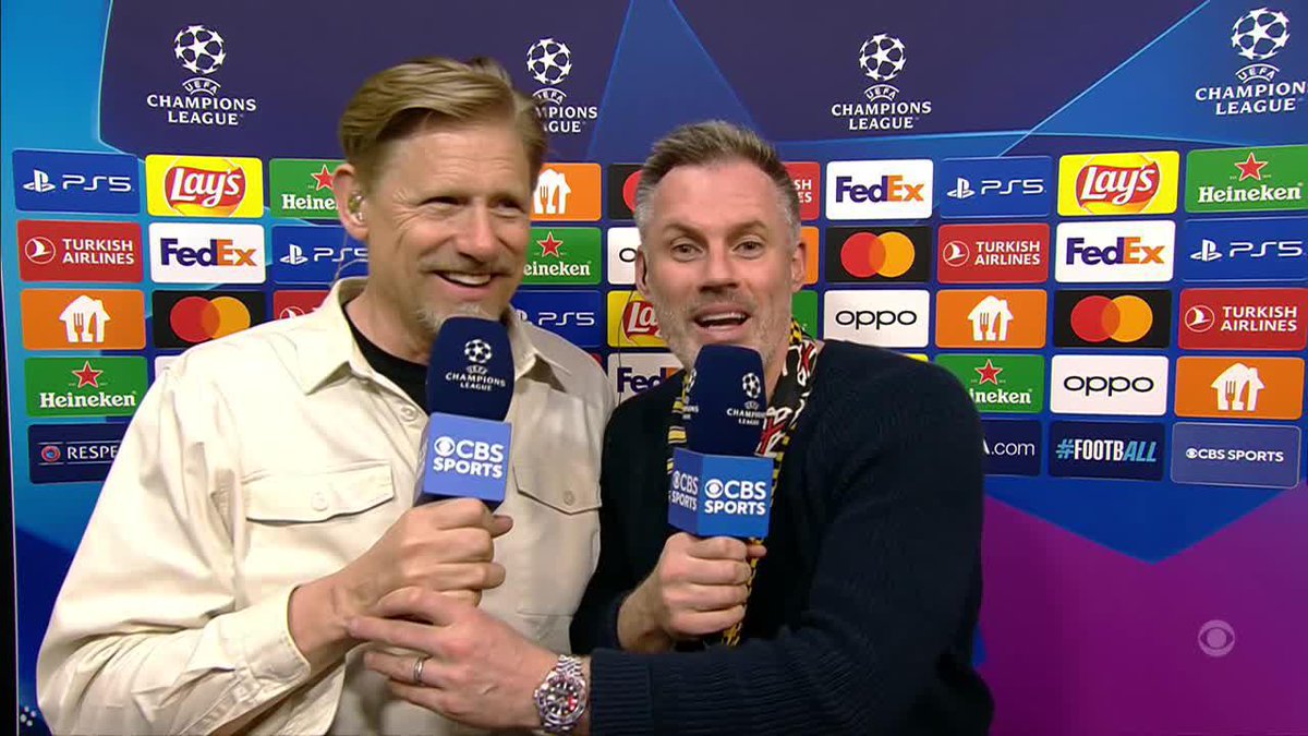 🍻 Jamie Carragher loving life in Dortmund 📺 Alessandro Del Piero shining in the studio 😅 Peter Schmeichel sweating out his mixed zone decorum Postgame chaos like only our #UCLToday crew can deliver 🍿