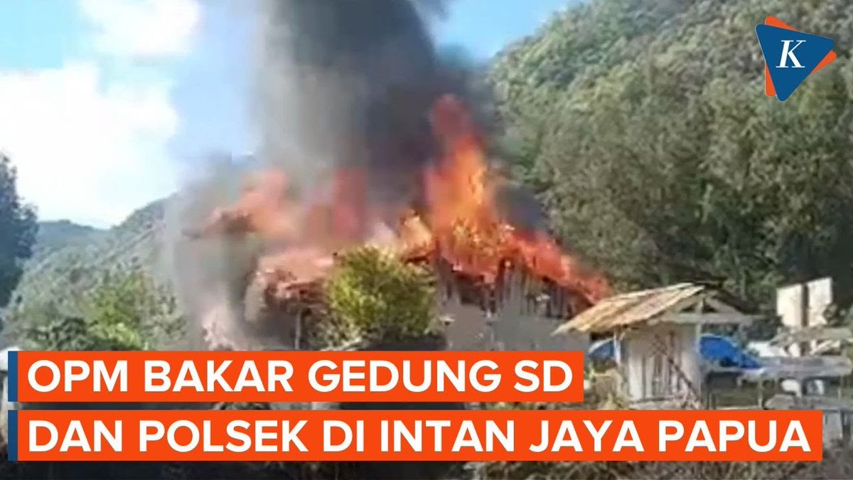 Kelompok Organisasi Papua Merdeka (OPM) membakar sebuah sekolah dasar di Pogapa, Distrik Homeyo, Kabupaten Intan Jaya, Papua Tengah. | #OPM #Papua