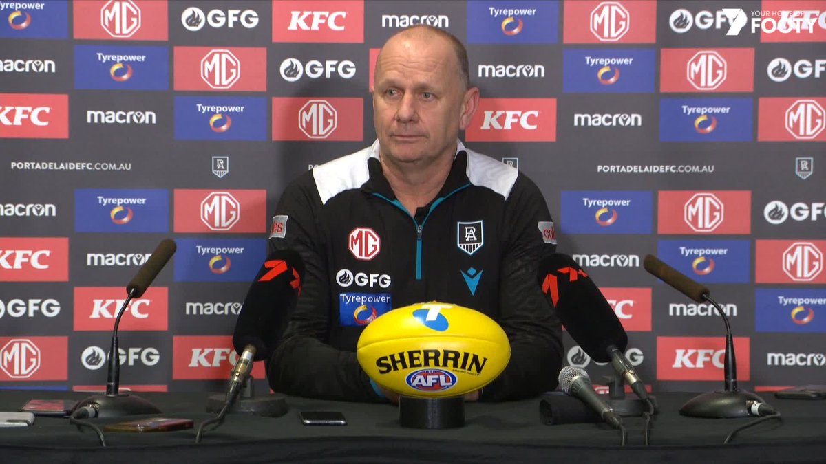 "I made a mistake playing Connor Rozee tonight." Ken Hinkley on the decision to play his skipper in the Showdown. #AFLCrowsPower
