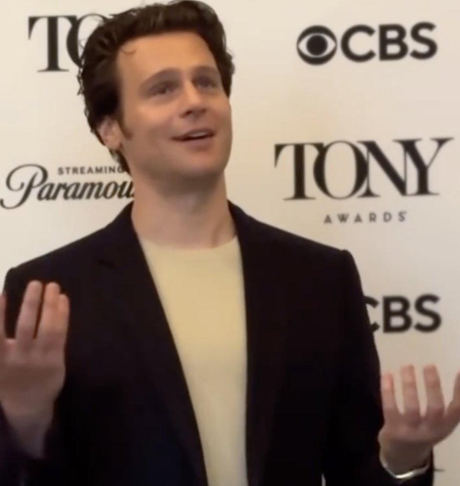 Jonathan Groff choking back tears as he talks about the friendship he has built with Daniel Radcliffe and Lindsay Mendez is honestly too pure