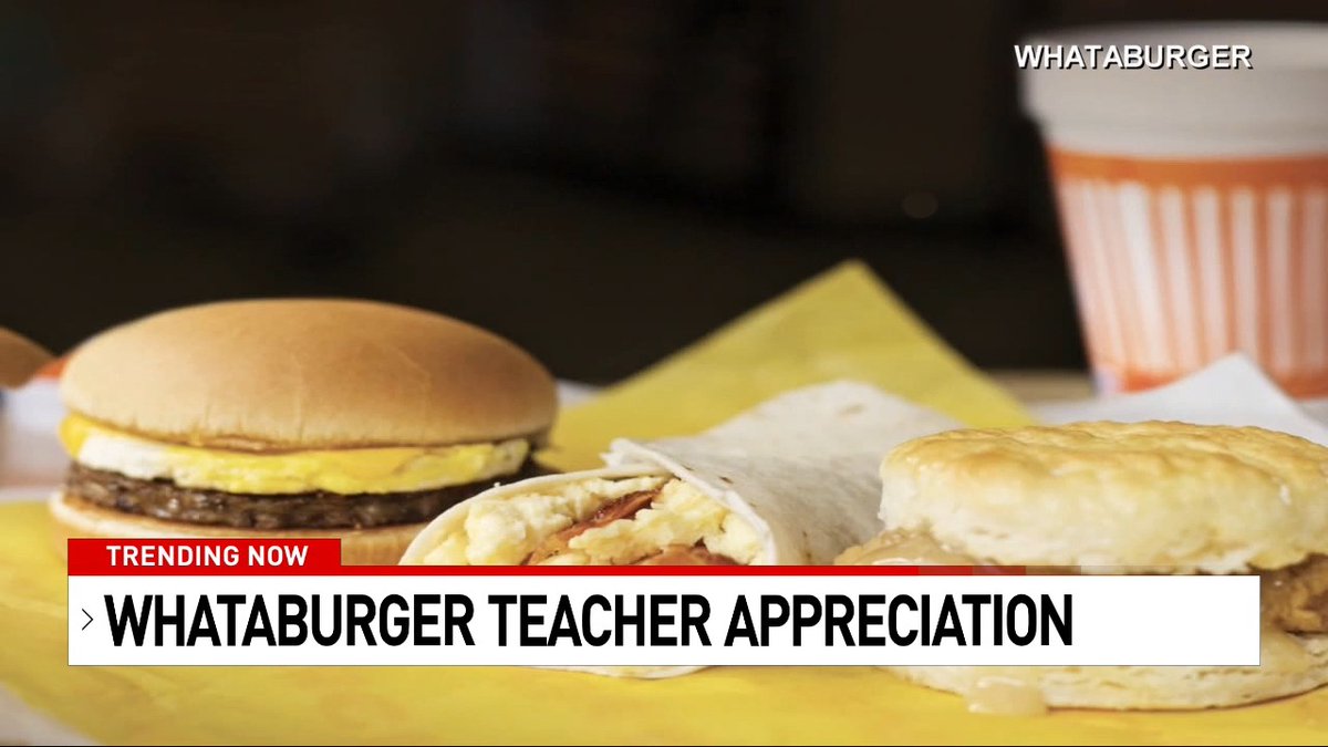 THANK YOU TEACHERS! 📚 🍎 | From May 6th to 10th, school employees across Whataburger's 15-state footprint can show their school ID between 5 am and 9 am to receive a free breakfast.