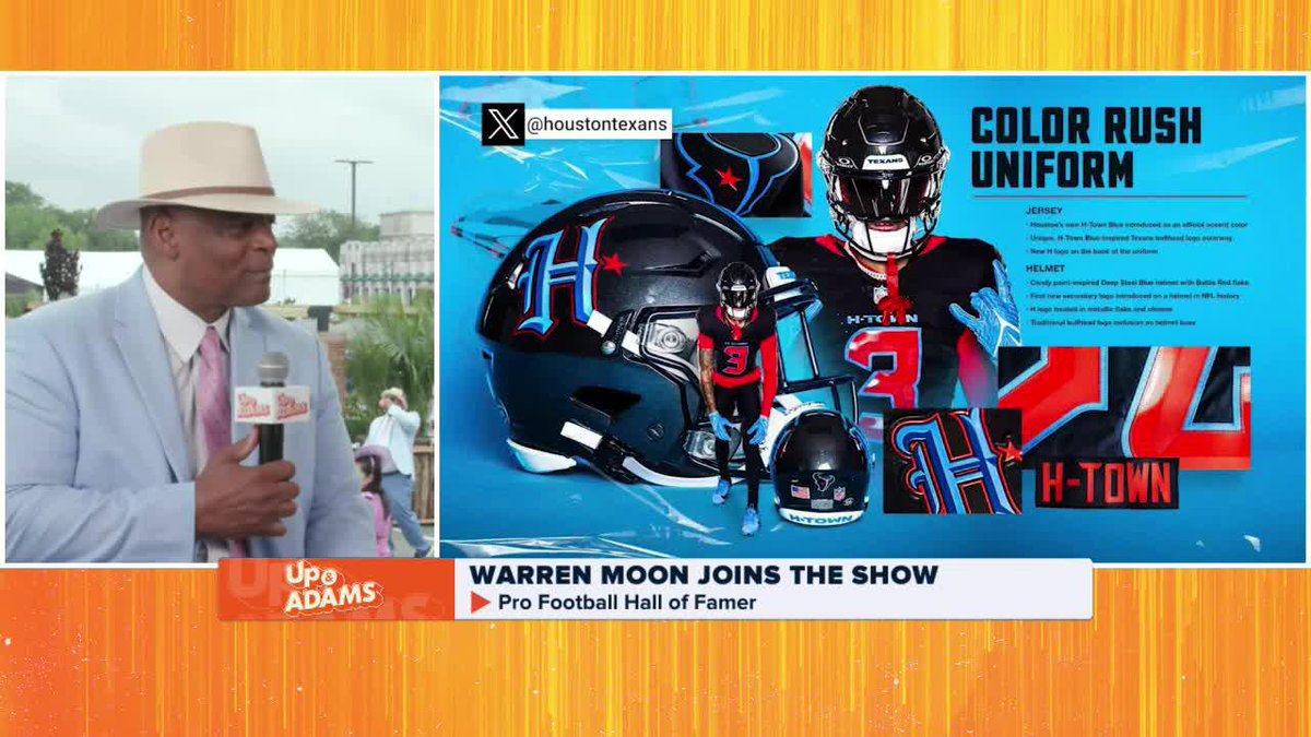 "(Texans) create your own identity... forget about the Houston Oilers and Tennessee Titans." Former Oiler Warren Moon on the uni drama between the #Texans and #Titans 👀 Warren Moon Kay Adams