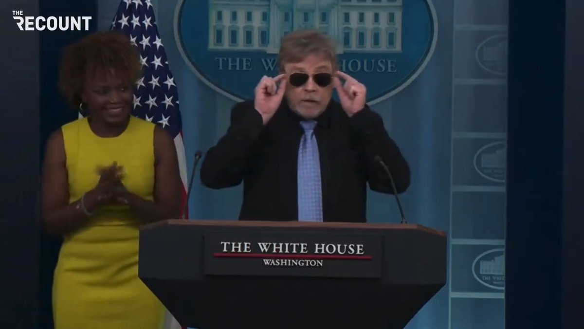 BREAKING: Mark Hamill is at the White House leading the Press Briefing for the day. He proudly called Biden the most successful legislative President in his lifetime. Retweet to ensure all Americans see this forceful message.