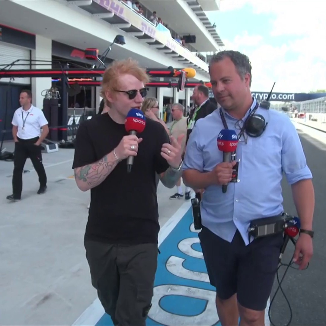 "Tractor boys on tour!" 🚜 Ed Sheeran talks Ipswich's promotion hopes and how he fell in love with F1 🏎