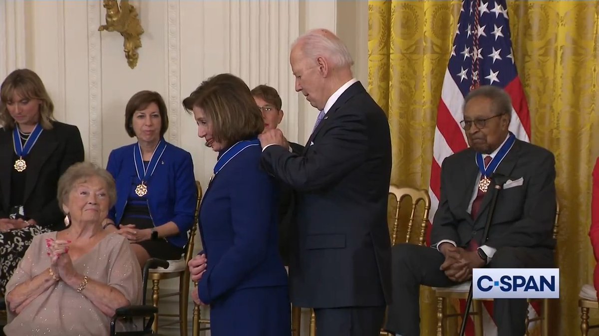 VOMIT ALERT🤢 Biden just gave Pelosi the Presidential Medal of Freedom.