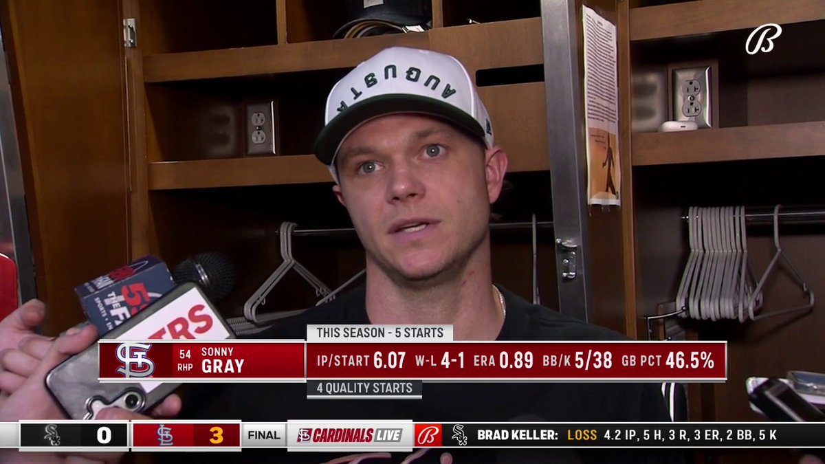 Sonny Gray needed a reset after a high-pitch third inning. What did he do? "I've done this before, but I came in [the clubhouse], took all of my clothes off and got redressed. New cleats, socks, underwear, pants, belt, jersey, hat. ... Kind of like, 'Alright, you're a new guy.'"