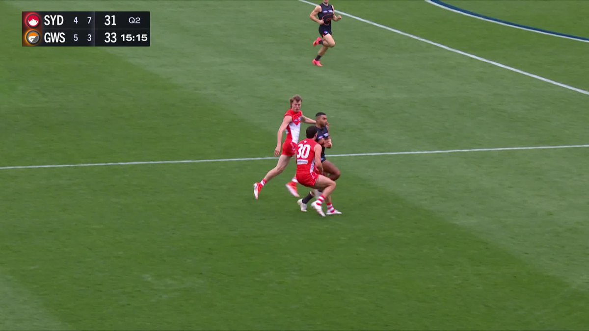 Tom McCartin received a free kick following this incident involving Callum Brown. #AFLSwansGiants