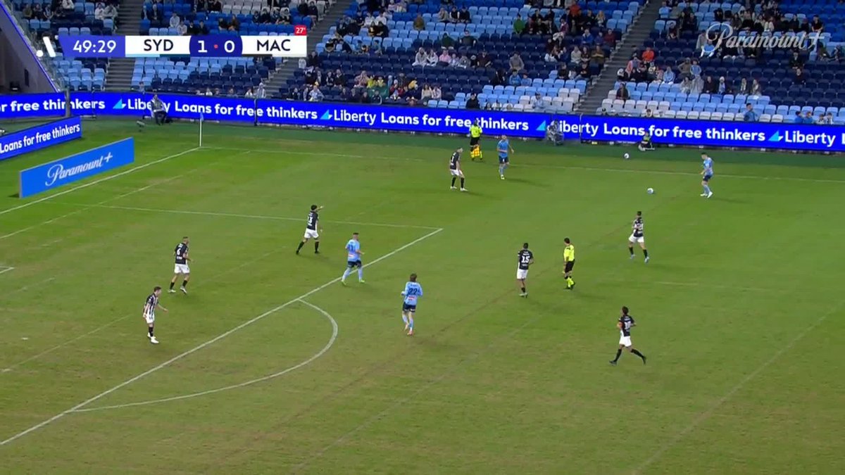JOE LOLLEY WITH THE SCREAMER! 💥 The Englishman steps up to score one of the goals of the season, extending Sydney's lead to two goals 👏 #SYDvMAC