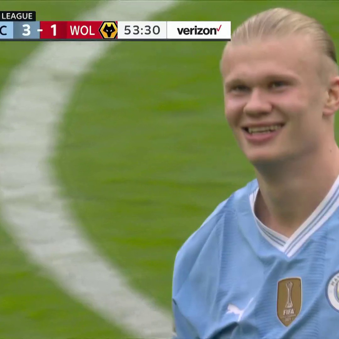 FOUR 😱 Erling Haaland is unreal. (via NBC Sports Soccer)