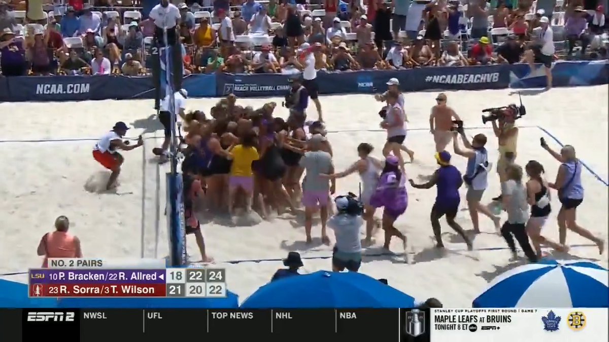 WHAT A MOMENT!!! #NCAABeachVB x 🎥 ESPN2 / LSU Beach Volleyball
