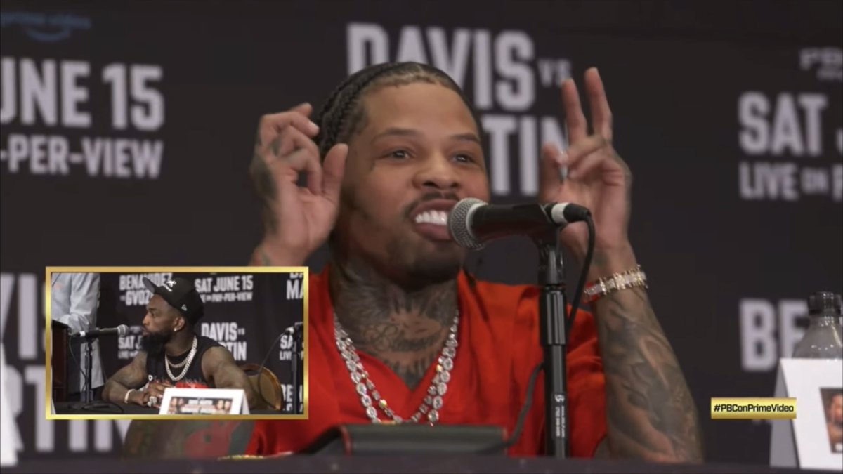 Gervonta Davis with a serious warning for Frank Martin at today's first press conference ahead of June 15th: "There's a lot of s*** built up and I'm gonna take it out on him." [🎥 Premier Boxing Champions]
