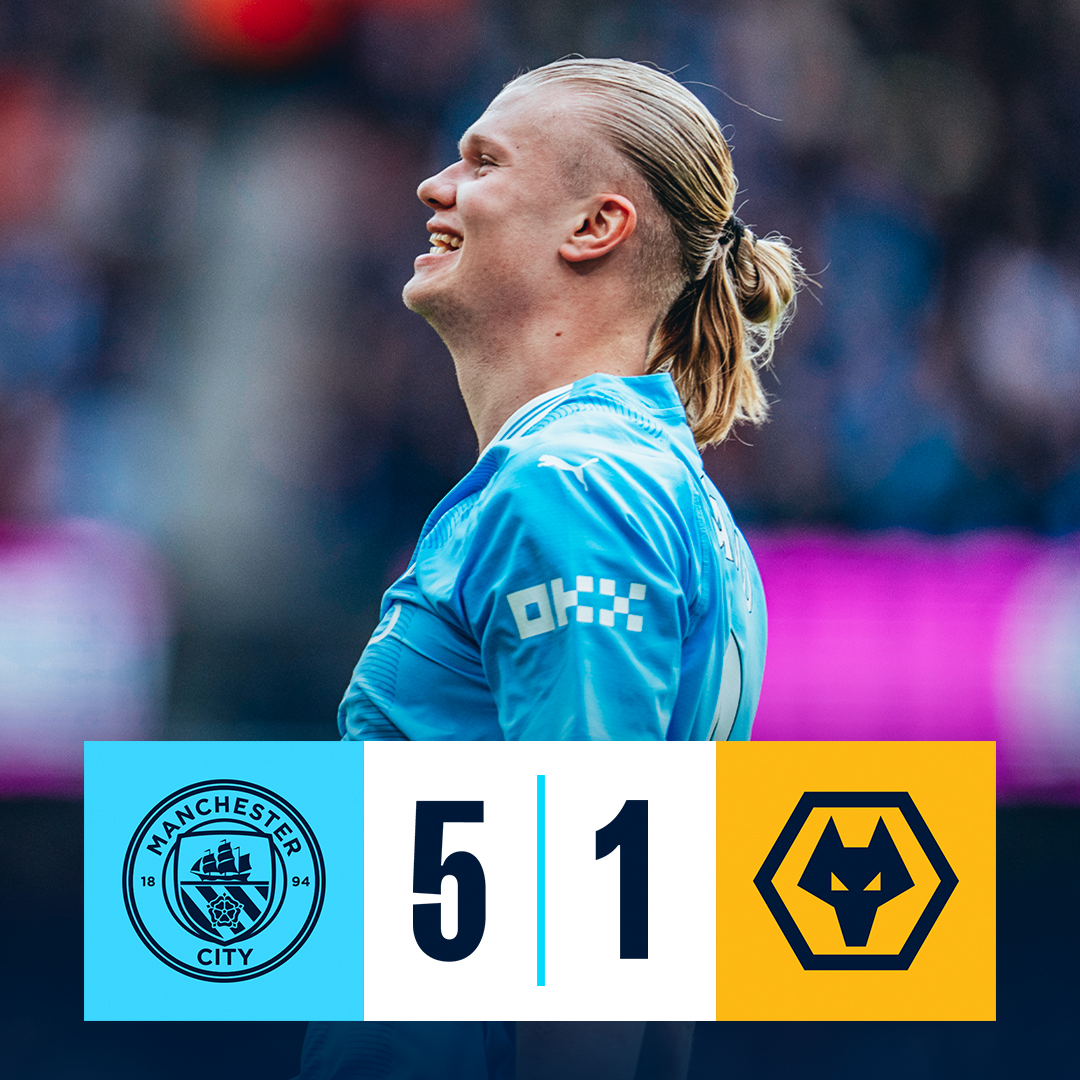 A sensational Erling Haaland four-goal haul and Alvarez strike help us to a 5-1 win against Wolves! 🌟 Highlights 👇
