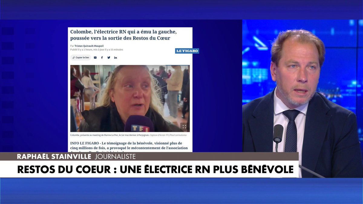 Raphaël Stainville, sur une électrice du RN évincée des Restos du Cœur : «Elle ne comprend pas et ne dort plus depuis des jours», dans #SoirInfoWE