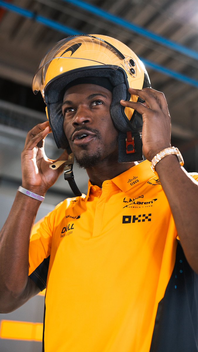 "I'm Lando! Y'all get out my way!" 😂 Welcome to the Papaya crew, Jimmy Butler. 🧡 #MiamiGP 🇺🇸