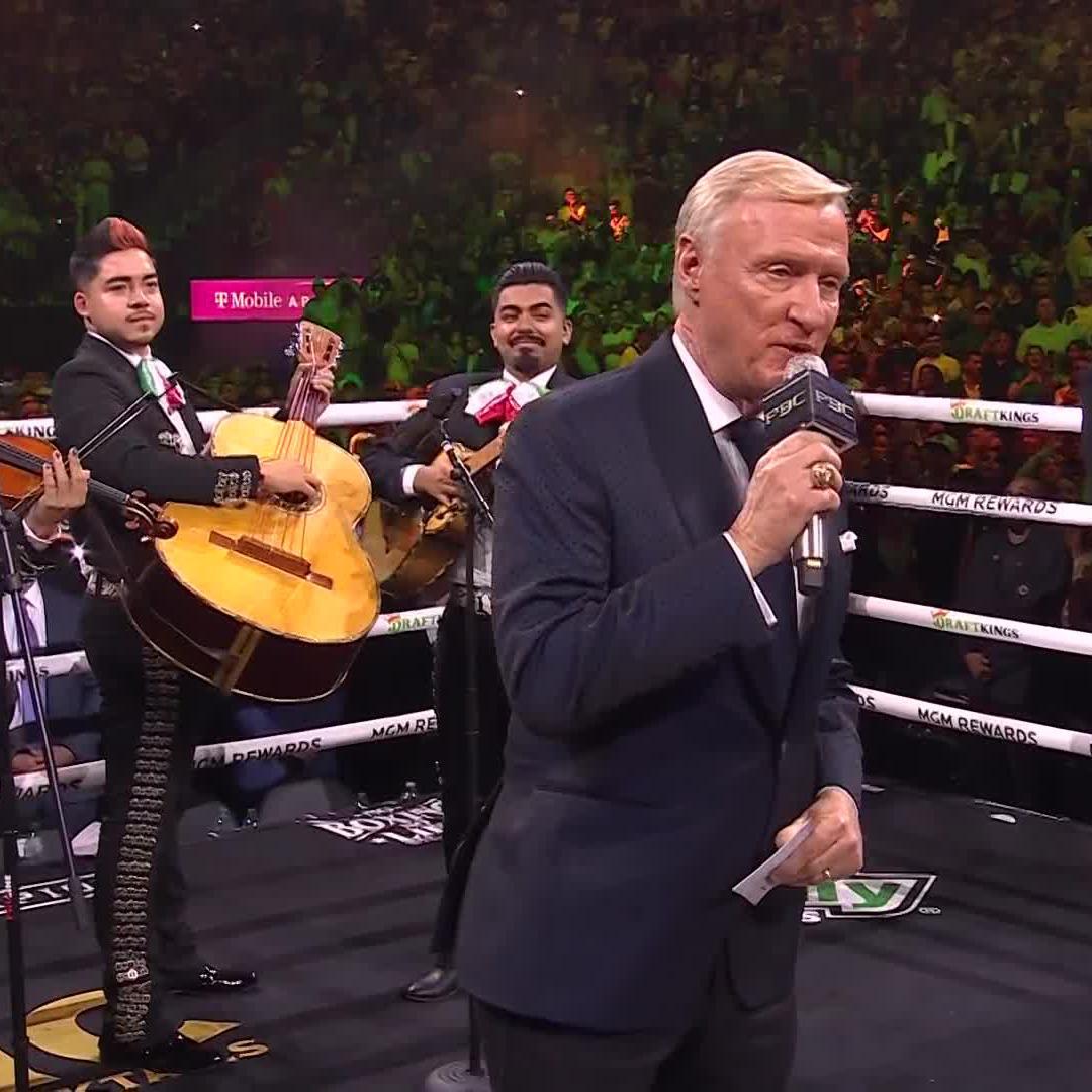 The remix we didn't know we needed 🇲🇽 🤜🤛 🇺🇸 The USA National Anthem got a twist before our main event #CaneloMunguia | NOW | Live on DAZN: Click link in bio to buy