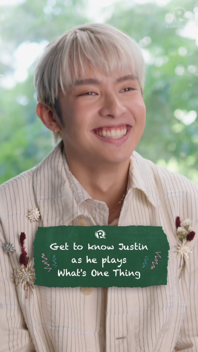 Get to know justin with 'What's One Thing' 🌱 WATCH: What does justin do before he goes to sleep? Know a little bit more about SB19's youngest member as he plays a game of 'What's One Thing.' #justinXrappler Watch his #RapplerTalk interview: