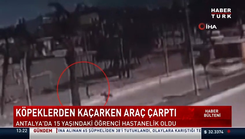 Köpeklerden kaçarken araç çarptı. Antalya'daki 15 yaşındaki öğrenci hastanelik oldu.