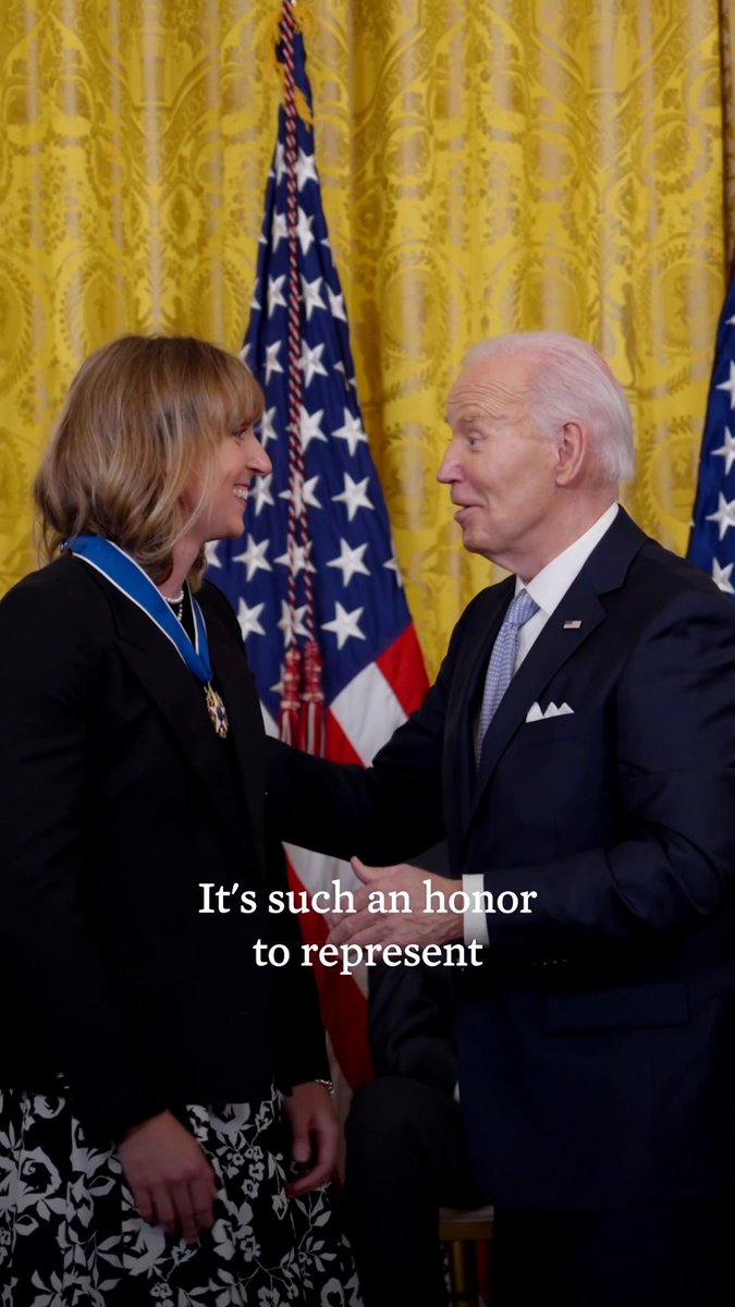 Katie Ledecky – 10 Olympic medals, 21 world championship titles, the most decorated female swimmer in history. And now, a Presidential Medal of Freedom recipient.