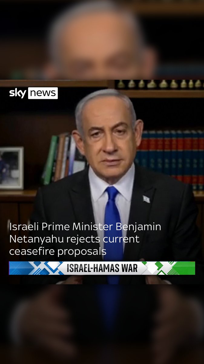 Israeli Prime Minister Benjamin Netanyahu has rejected ceasefire proposals because he says Hamas's call for a withdrawal of all troops from Gaza and an end to the war is unacceptable Full story