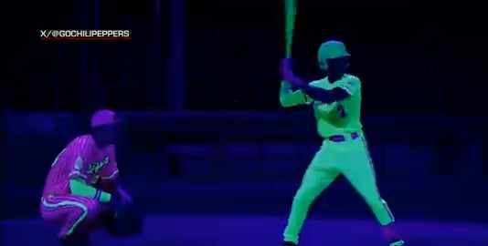 Glow-in-the-dark baseball 😳 #MLBCentral | Cosmic Chili Peppers 🌶