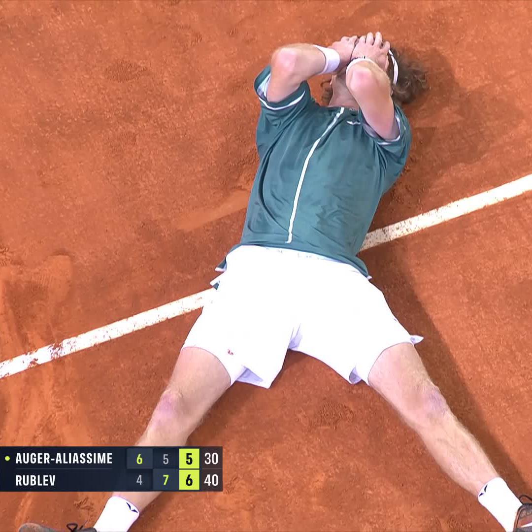 โONE WEEK CAN CHANGE EVERYTHINGโ ๐ซณ๐ค The moment Andrey Rublev capped off a resurgent run in Madrid - overcoming Auger-Aliassime 4-6 7-5 7-5 for the title! #MMOPEN