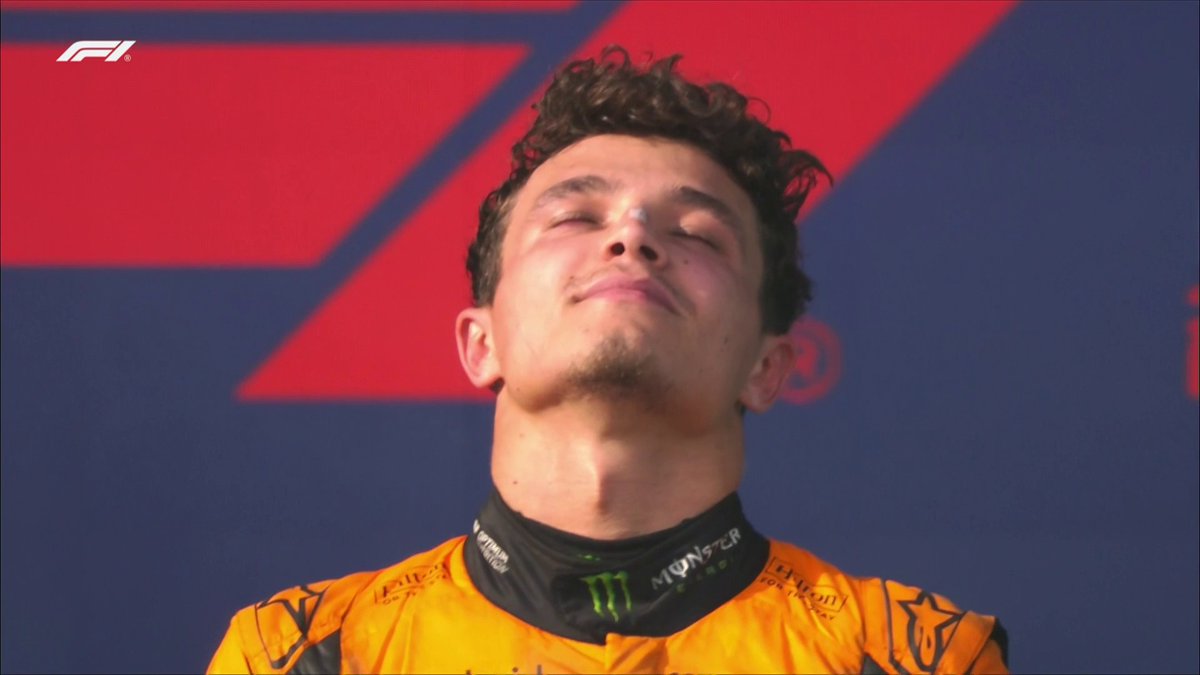 Lando on the top step for the very first time in F1 🥺🇬🇧🥇