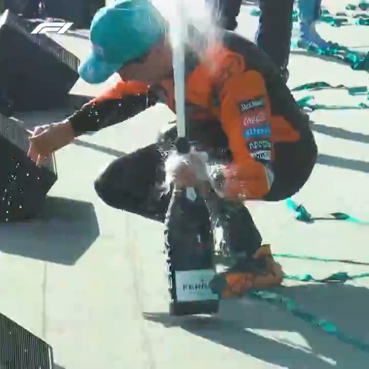 POV: you're Lando's first winners' bottle of Ferrari Trento 🍾 #F1 #MiamiGP