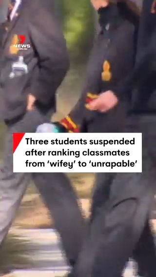 Photos of Year 11 students at Yarra Valley Grammar School were shared on Discord alongside cruel rankings from ‘wifey’ through to ‘object’ and most shockingly, ‘unrapable’. Three students so far have been suspended. Sarah Jane Bell #7NEWS