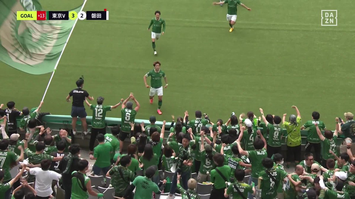 / 歓喜の味スタ‼️ \ 木村勇大が狭いニアを破った 後半アディショナルタイムに劇的決勝ゴール🙌🙌 🏆明治安田J1リーグ第12節 🆚東京V×磐田 📱LIVE on #DAZN