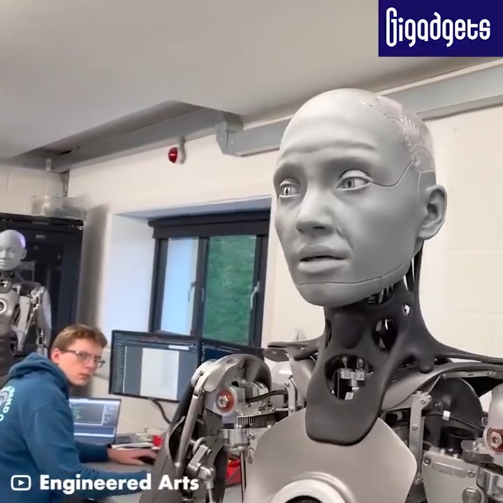This might be one of the most human-like robots ever built. UK-based Engineered Arts Ltd introduced their advanced humanoid robot platform Ameca. #gigadgets #artificialintelligence #robot #creation #technologynews