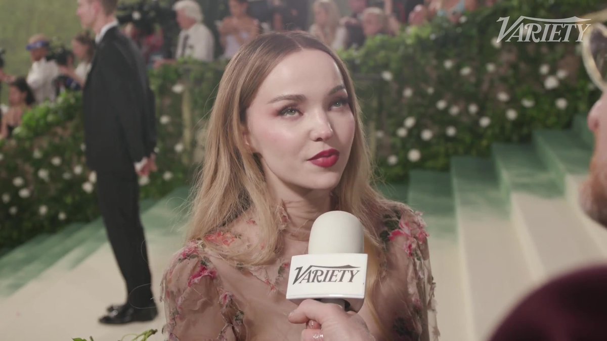 Dove Cameron reveals at the #MetGala that she's working on her new album.