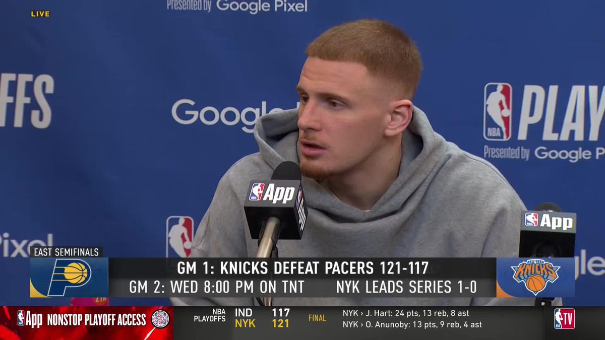 "We know what he have in Jalen and that's all that matters... We know in our locker room that he's our MVP; he's our leader and we're gonna ride with him." 💯 Donte DiVincenzo on Jalen Brunson