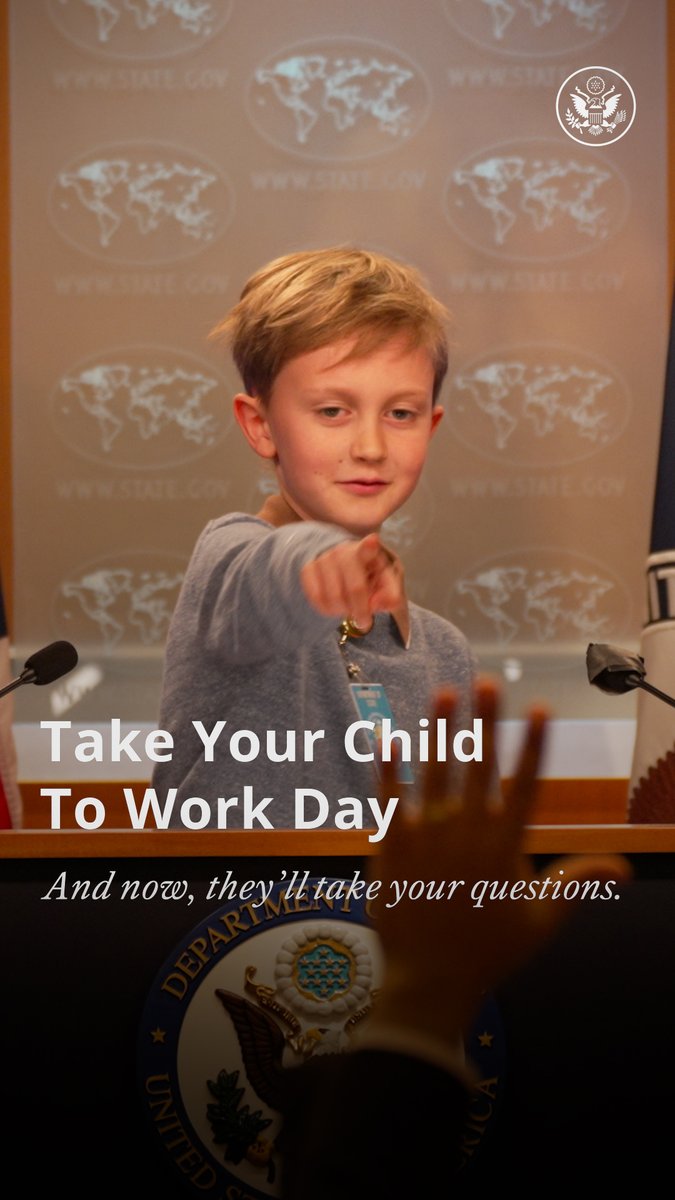 At this year’s Take Your Child to Work Day, a few of our future diplomats took on my job. I think they might have a future in this business.