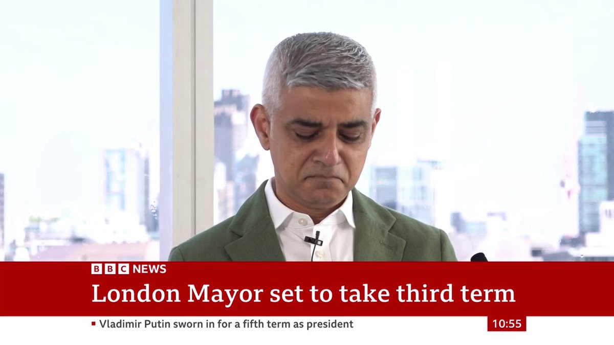 "It would be nice to be able to take a moment to celebrate becoming the first person in British political history to win successive victories over Count Binface" Sadiq Khan celebrates starting his third term as London mayor