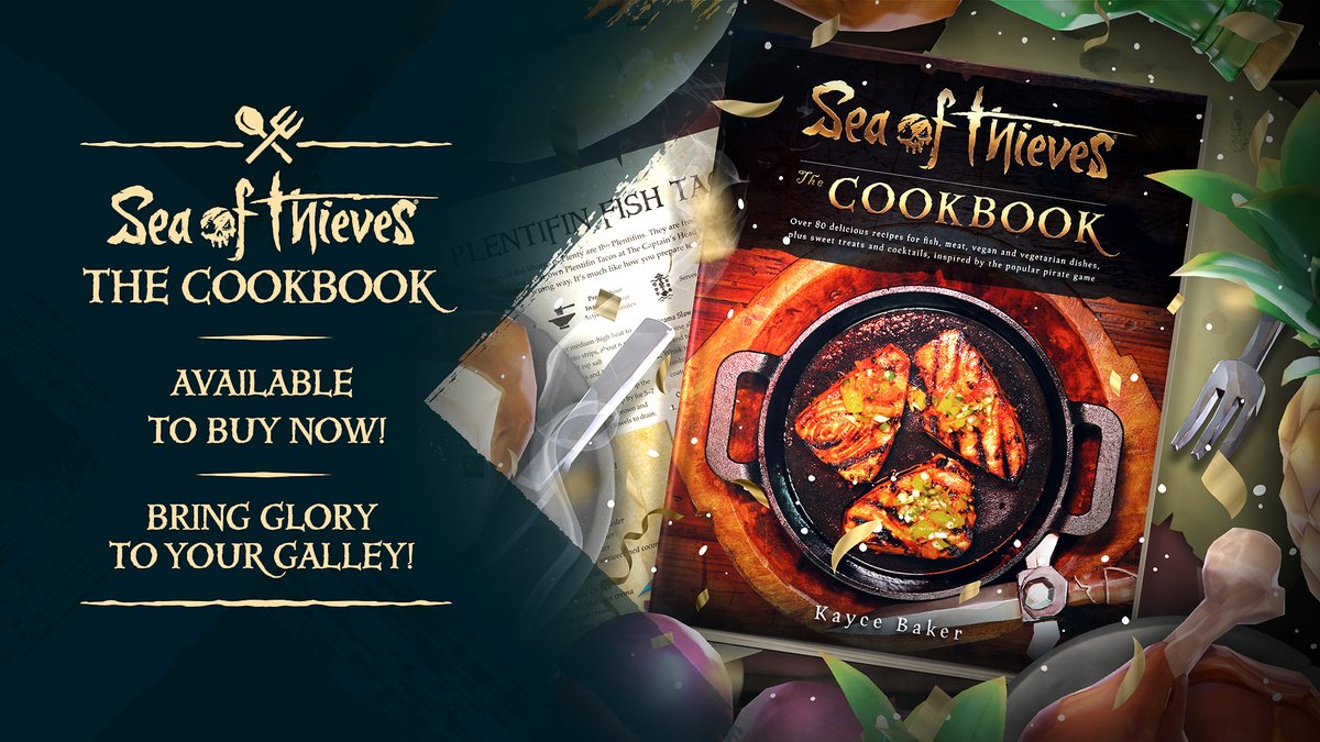 Sea of Thieves: The Cookbook is available now! From curry to cake, salsa to sorbet and with multiple types of grog, bring glory to your galley with over 80 recipes inspired by the tropical ingredients of our pirate paradise! 🍌 Buy now: