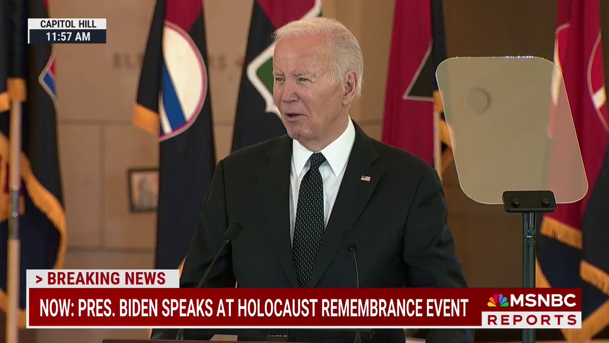 “I have not forgotten, nor have you. And we will not forget.” President Biden speaks about the October 7th Hamas terror attack on Israel at a Holocaust remembrance ceremony.