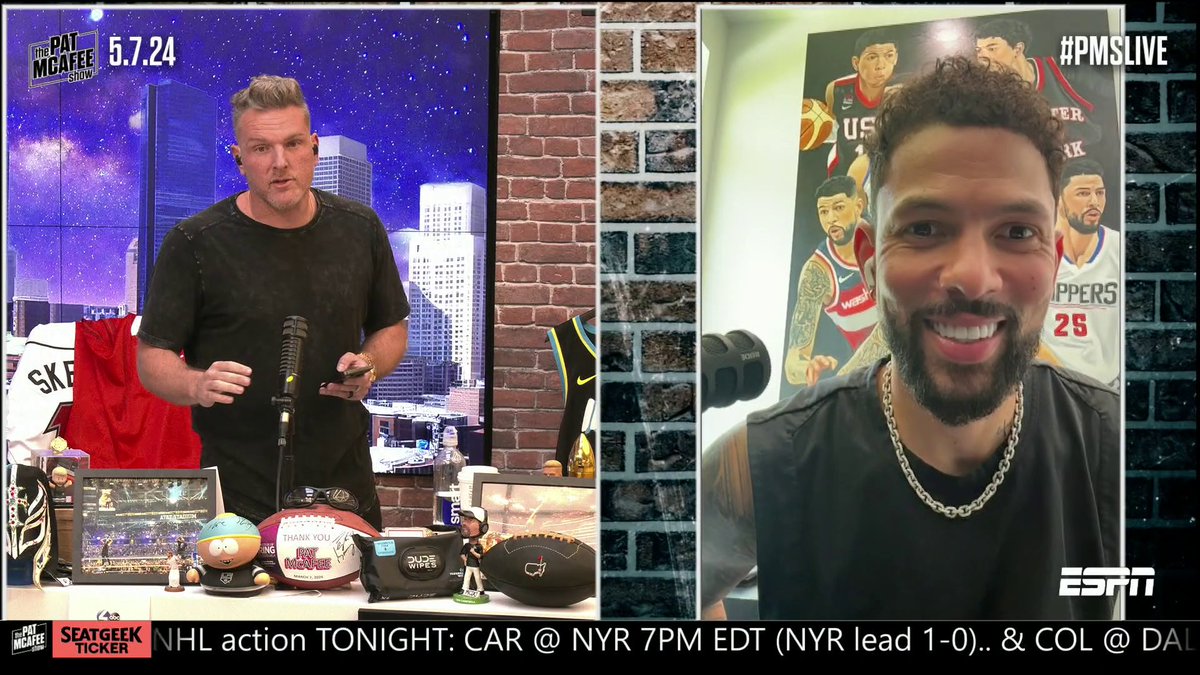 “I can take 30 players right now in the NBA and throw them in the NFL. You cannot take 30 NFL players and put them in the NBA.” —Austin Rivers What NBA players could you see playing in the NFL? 👀 Pat McAfee